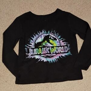 Kids' Black Long-Sleeve Tee with Rainbow Logo